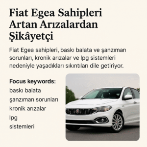 Fiat Egea Kronik Arıza Sorunları: Gerçek Kullanıcı Deneyimi ve Çözüm Yolları