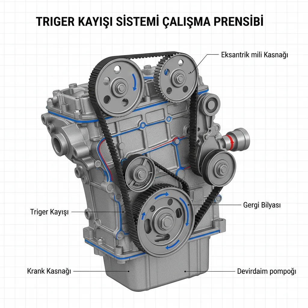 triger kayışı, triger kayışı değişimi, triger kayışı koparsa, gergi bilyaları, devirdaim pompası