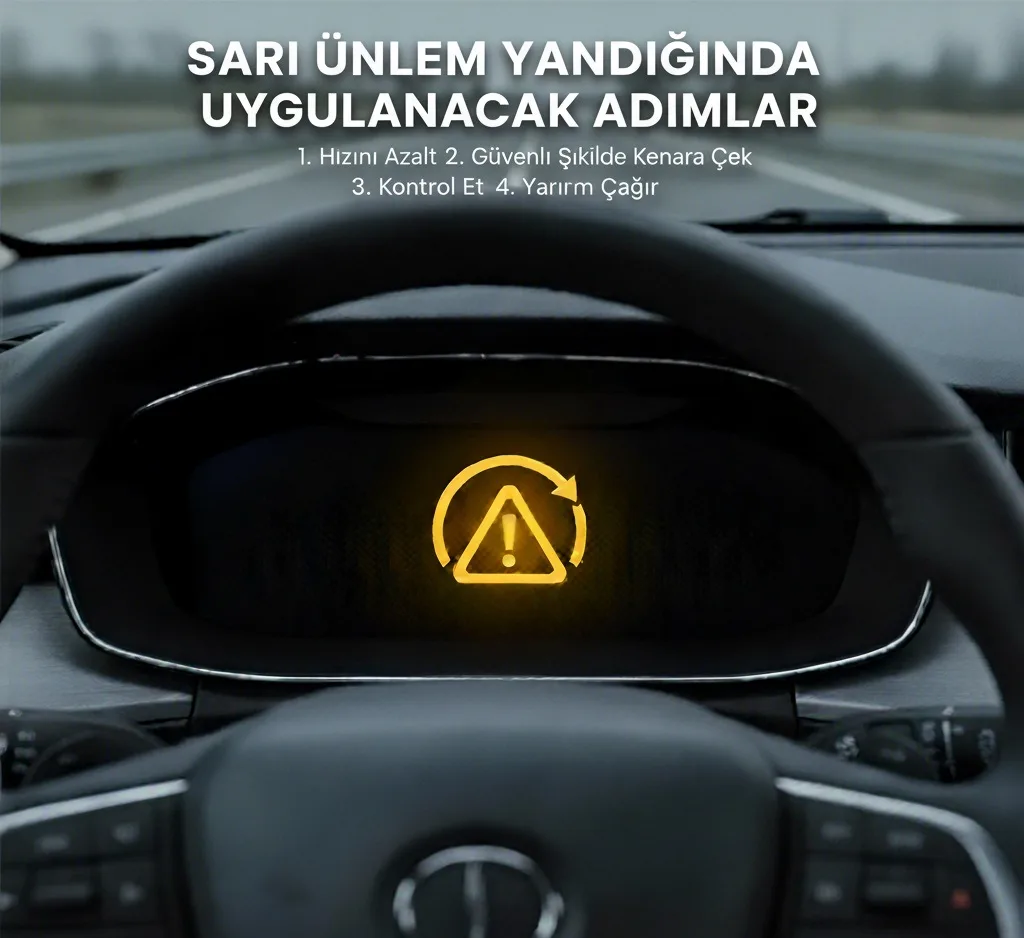 ikaz ışıkları sarı ünlem işareti araba, üçgen içinde ünlem işareti, volkswagen sarı ünlem işareti, fiat doblo uyarı ışığı, araba gösterge sembolleri