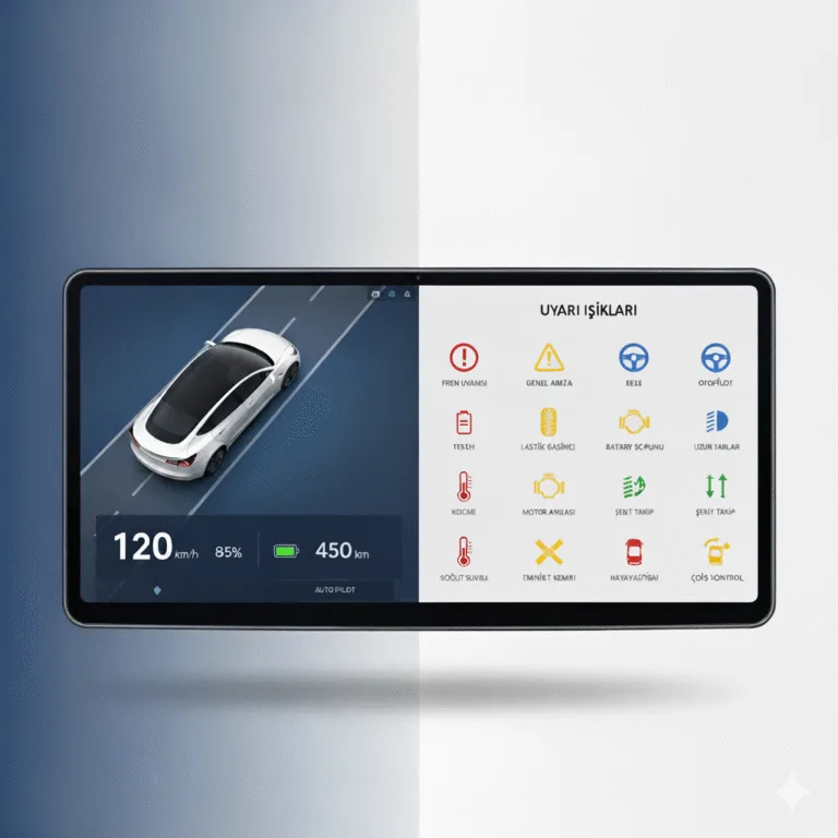 Tesla Gosterge Paneli Anlamlari ve Uyari Isiklari Simgelerle Aciklamali